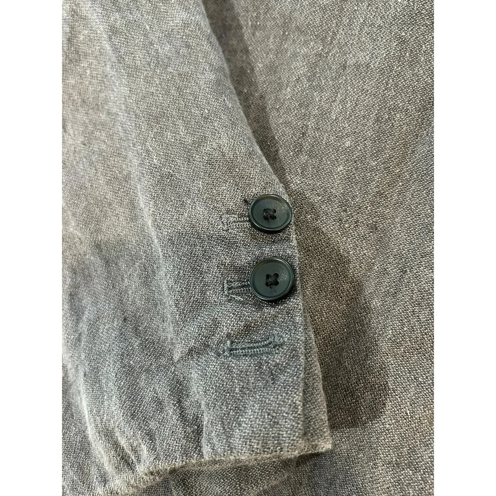Grey Linen Blend Two Button Blazer Jacket Mens Size 42 Casual Sport Coat